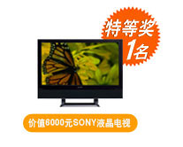 特等奖1名：价值8000元SONY液晶电视